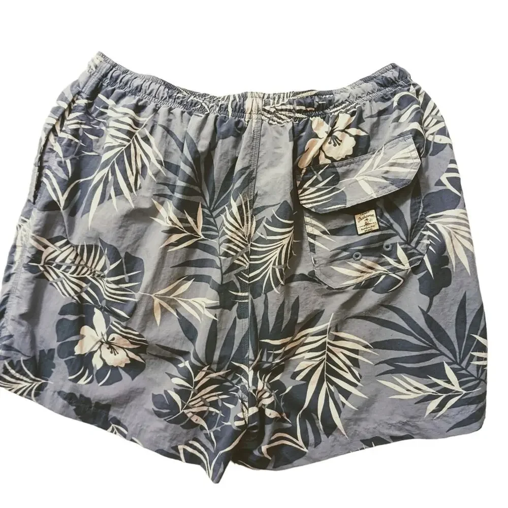 Tommy Bahama SWIM TRUNKS Sz XXL GRAY Tropical Floral Mesh Pockets Travel Hot Tub